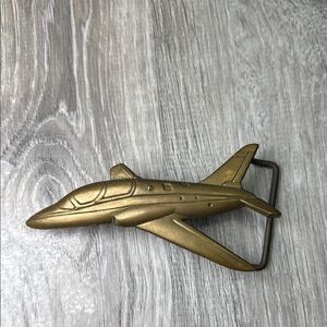 Solid brass Belt Buckle jet plane